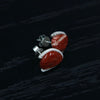 OLIO E ACETO Sterling Silver Lapis Lazuli/Red Snakeskin Jade Petal Earrings OLIO-OA13E11-HY Red